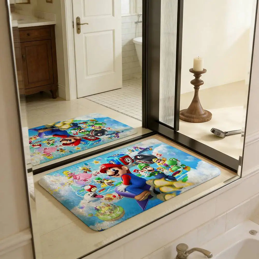 Super Game M-Marios Door Mat Kids Room Bedroom Decoration Balcony Anti-Slip Doormat Living Room Doormat Area Rug