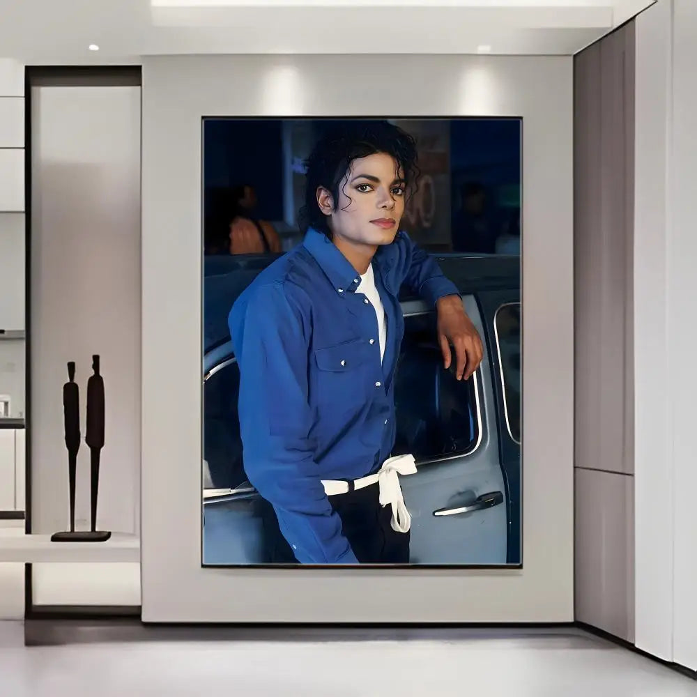 Star M-Michaels Jacksons Poster  Self-adhesive Art Waterproof Paper Sticker Coffee House Bar Room Wall Decor