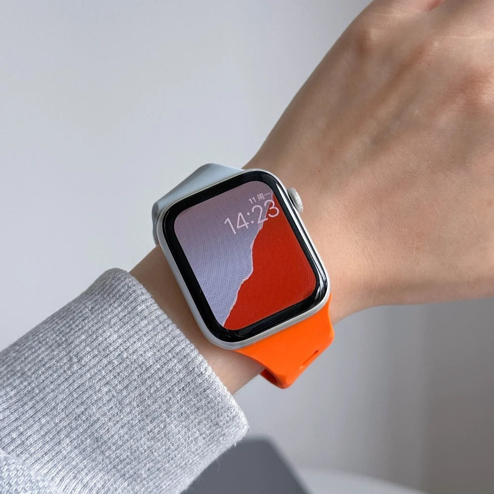 Silicone Sport Strap For Apple Watch Band Ultra 49mm 40mm 41mm 44mm 45mm 46mm correa bracelet iwatch Series 11 10 9 8 7 6 5 se