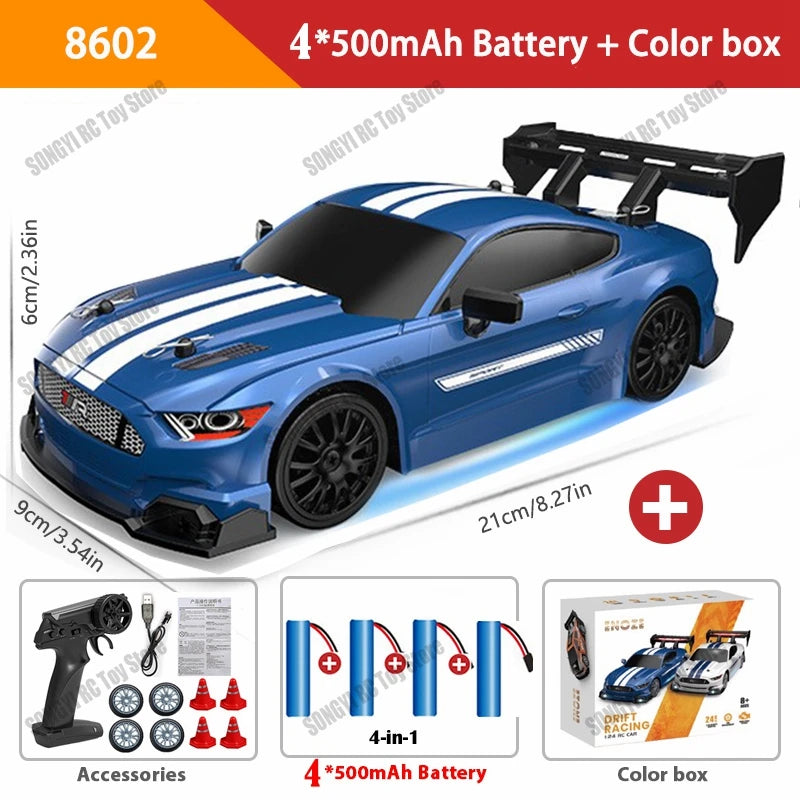 RC Drift Car 4WD Remote Control High Speed Racing Vehicle with LED Lights 2.4GHz Radio 4x4 Off-Road Truck Toy for Children Kids