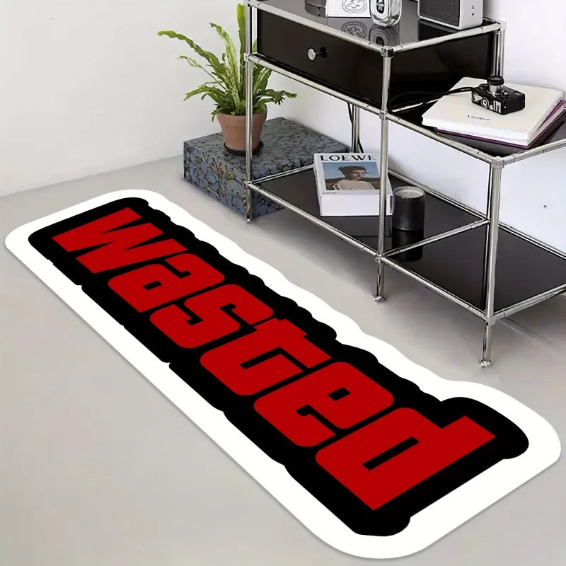 VIKAMA Cool Long Side Rug for Bedroom Gaming Room Easy-Clean Floor Mat for Male Dormitory Carpet Home Decoration