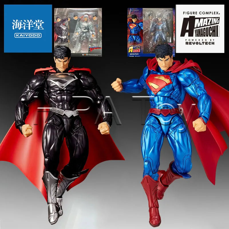 【In stock】HIPA Store Genuine Kaiyodo Amazing Yamaguchi Black Adam & Superman Highly Articulated DC Anime Action Figure Model
