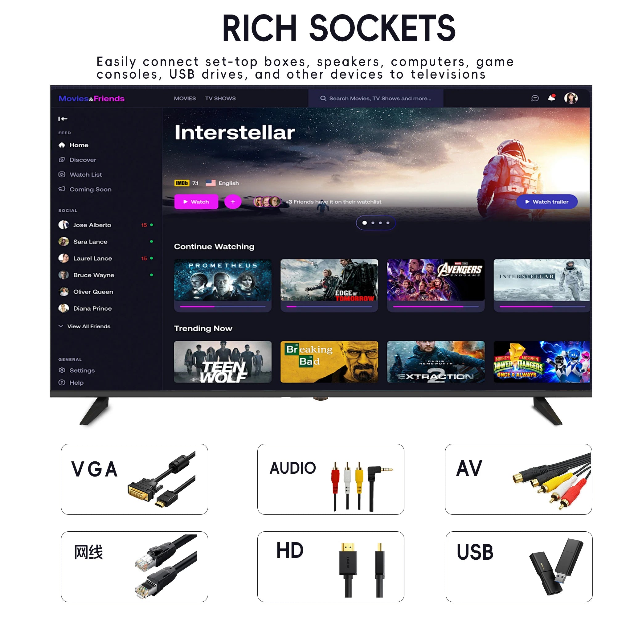43/50/55/65/75/85 Inch 4K UHD  Android Smart TV