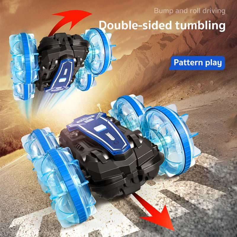 Amphibious RC car waterproof stunt car double side flip drift drive 360 ° rotation rc cars Kids toy For Outdoor Swimming Pool