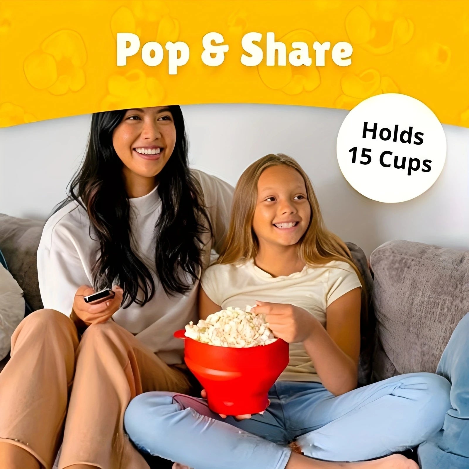 Make freshly popped popcorn in the microwave with this 3L large capacity, foldable silicone bowl popcorn maker. BPA-free and dishwasher safe for easy and convenient snack preparation!