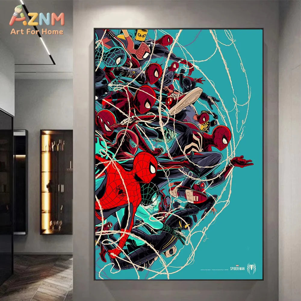 Marvel Movie SpiderMan Wall Art Posters Superhero Video Game Home Decor Canvas Painting Children Room Mural Print Picture