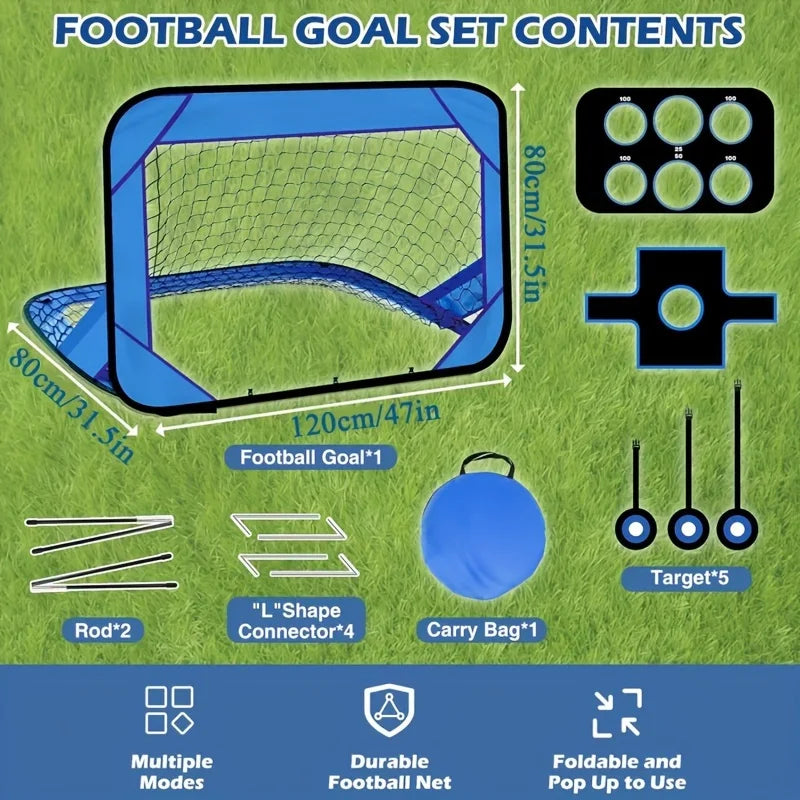 4 Modes Pop Up Soccer Goal Net 4 in 1 Foldable Football Goal Indoor Outdoor for Improving Passing and Shooting Accuracy