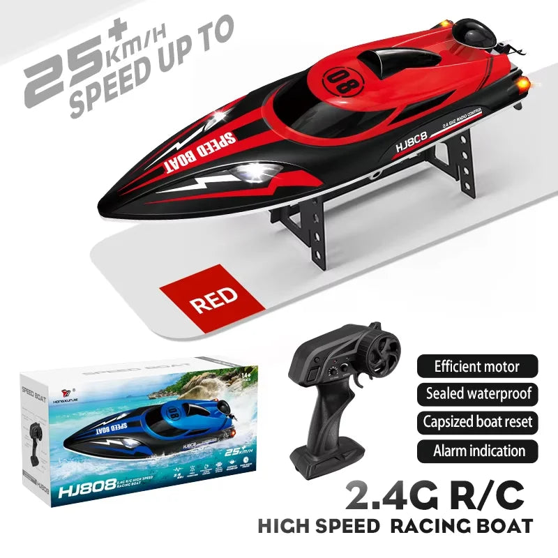 HJ808 RC Battery Boat 2.4Ghz 25km/h High-Speed Remote Control Racing Ship Water Speed Boat Children Model Toy Gift