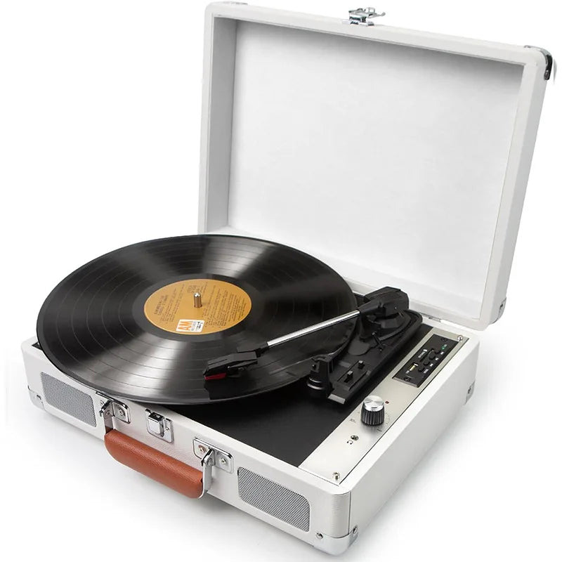 Retro portable vinyl record player, Bluetooth/USB/TF playback, suitable for family gatherings, outdoor camping, party gifts