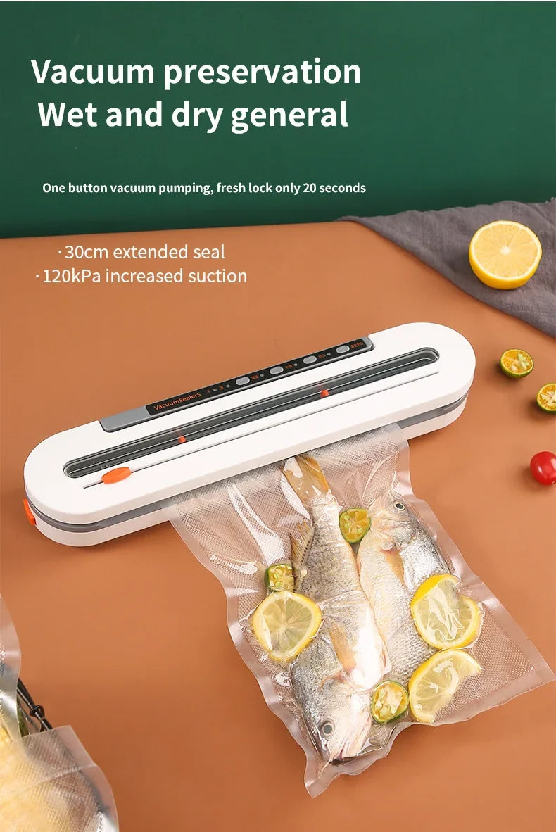 New Automatic 30cm Vacuum packaging machine Food Vacuum sealer for Dry wet soft powder Household food Storage Sealing machine