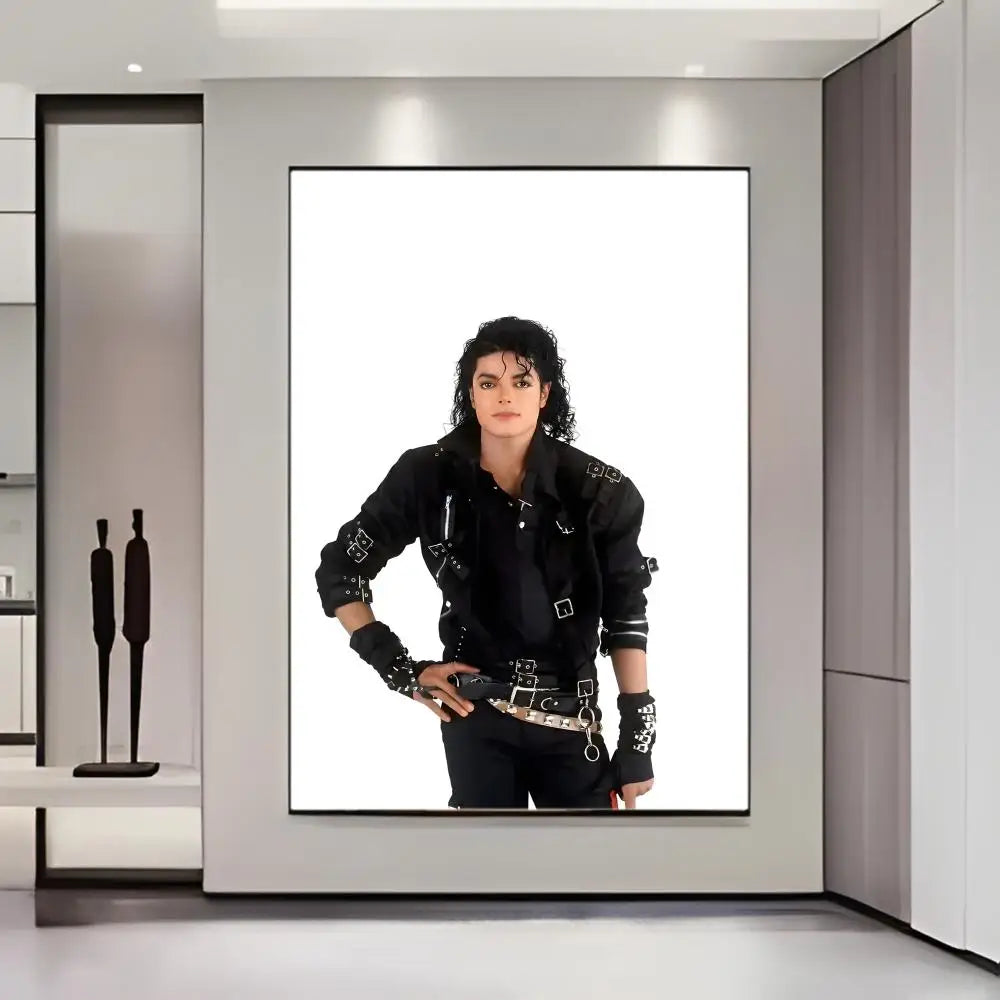 Star M-Michaels Jacksons Poster  Self-adhesive Art Waterproof Paper Sticker Coffee House Bar Room Wall Decor