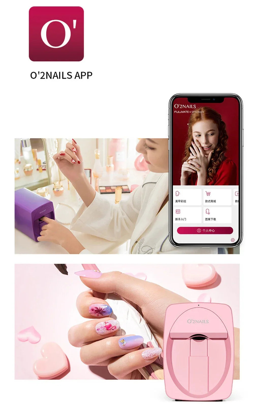 Portable 3D Painted Nail Printer Machine Intelligent Automatic Printing Celebrity Home Nail Machine Artifact With Cartridge