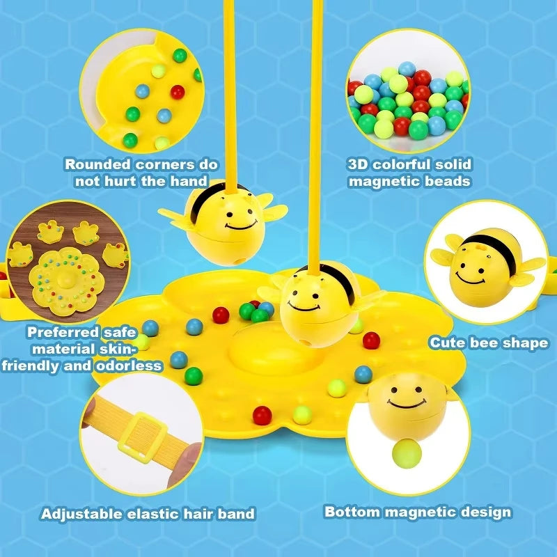 Bumble Bee Magnetic Toy Funny Family Board Games Montessori Interactive Fishing Sorting Game for Kids and Adults  2‑4 Player