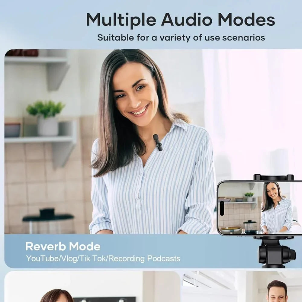 NEW Wireless Lavalier Microphone for Live Streaming/YouTube/TikTok/Facebook Live Noise Reduction Mic For iPhone/Android