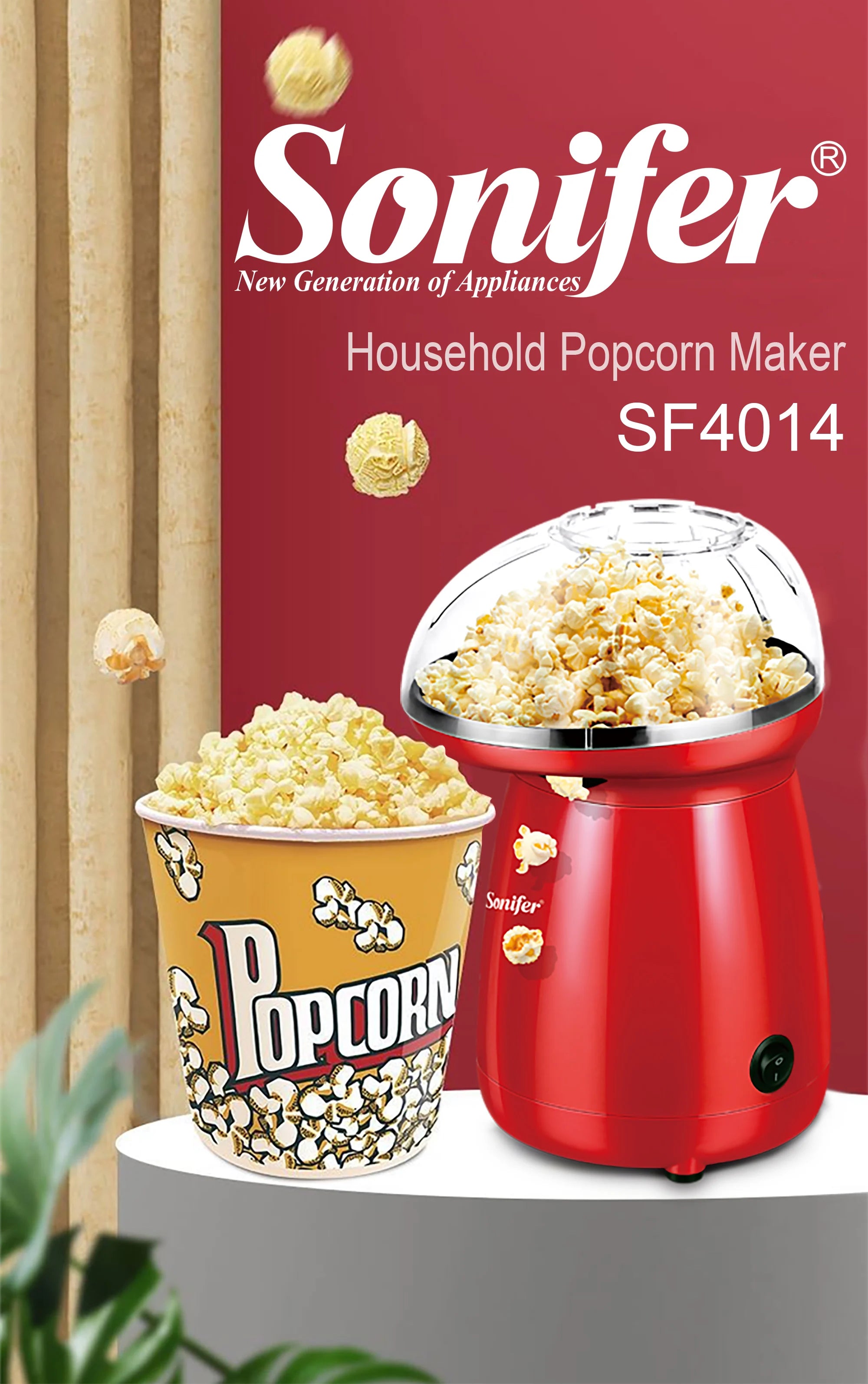 Enjoy healthy and delicious popcorn at home with this hot air oil-free popcorn maker—perfect for a guilt-free snack!