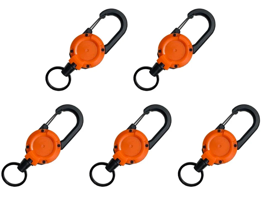 Retractable Heavy Duty Pull Reel Carabiner Multitool Survivalowy Buckle Spring Key Ring Outdoor Sporty Attachment Keychain Tool