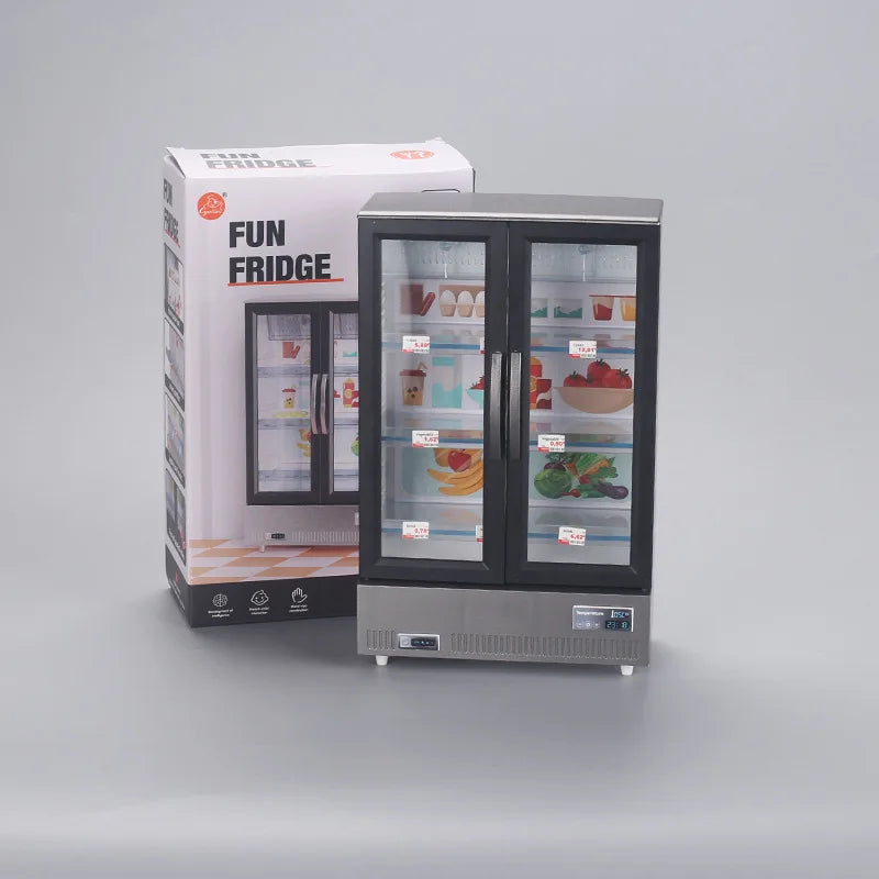Creative Mini Simulation Double-door Large Refrigerator Freezer Hot-selling Food Play Kitchen Decoration Is Small and Exquisite