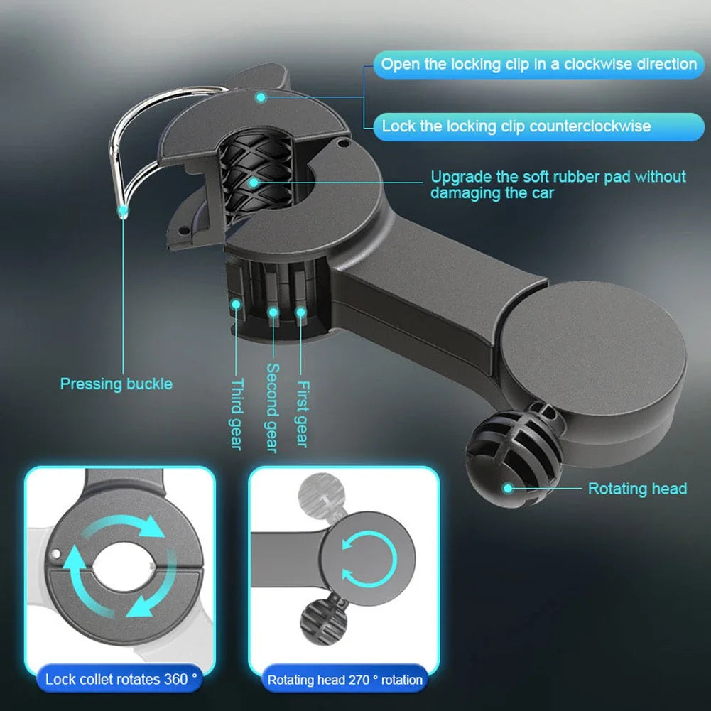 USB Charge Dual Head Fan Car Seat Back Cooling Fan Summer 360 Degree Rotation Auto Headrest Ventilation Fan Neck Cooler