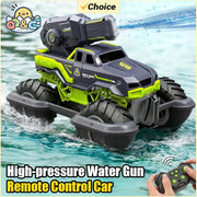 2.4G Self-absorbing High-pressure Water Gun Remote Control Car Amphibious Off-road Vehicle Climbing Stunt Car Water Toys