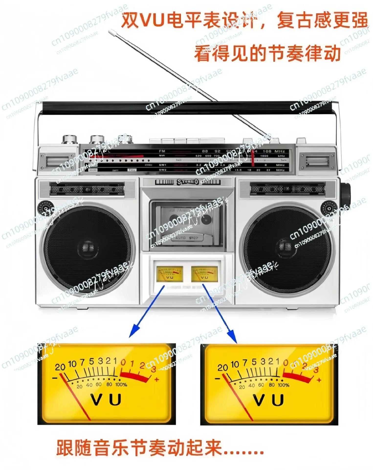 Retro Tape Recorder Dual Speaker Stereo Era Recorder Bluetooth Playback Radio