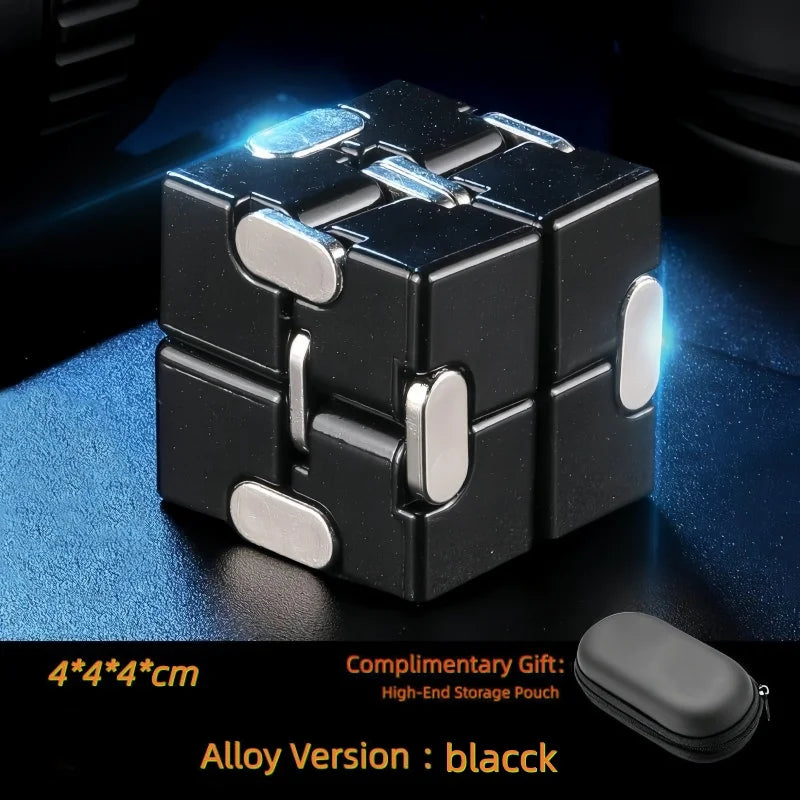 Alloy&Plastic Infinity Cube Fidget Toy Ultra-Durable Sensory Stress Reliever for Adults & Kids Anxiety Relief Gift