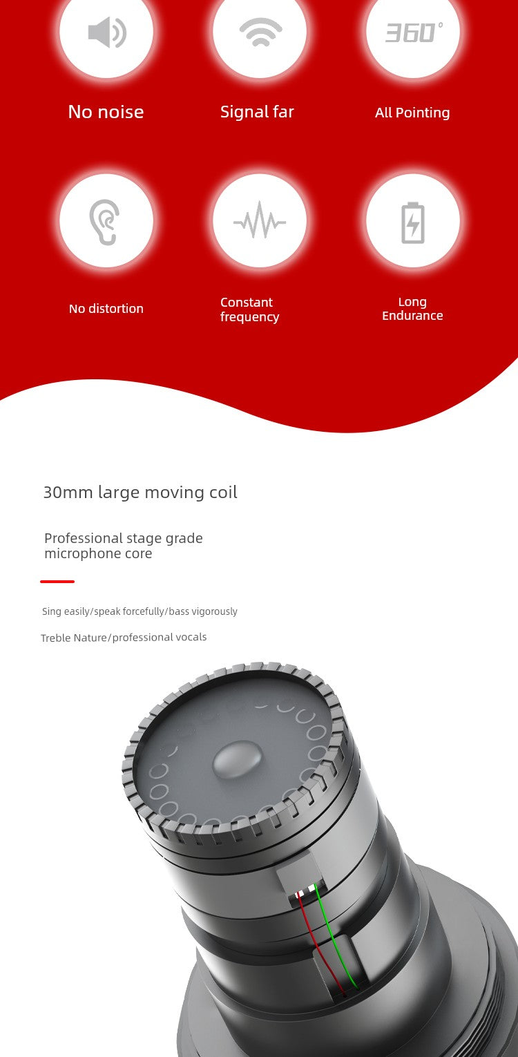 Wireless Microphone U Band Rod Stereo Handheld Microphone Outdoor Square Dance Power Amplifier, Speaker Singing Universal Headset