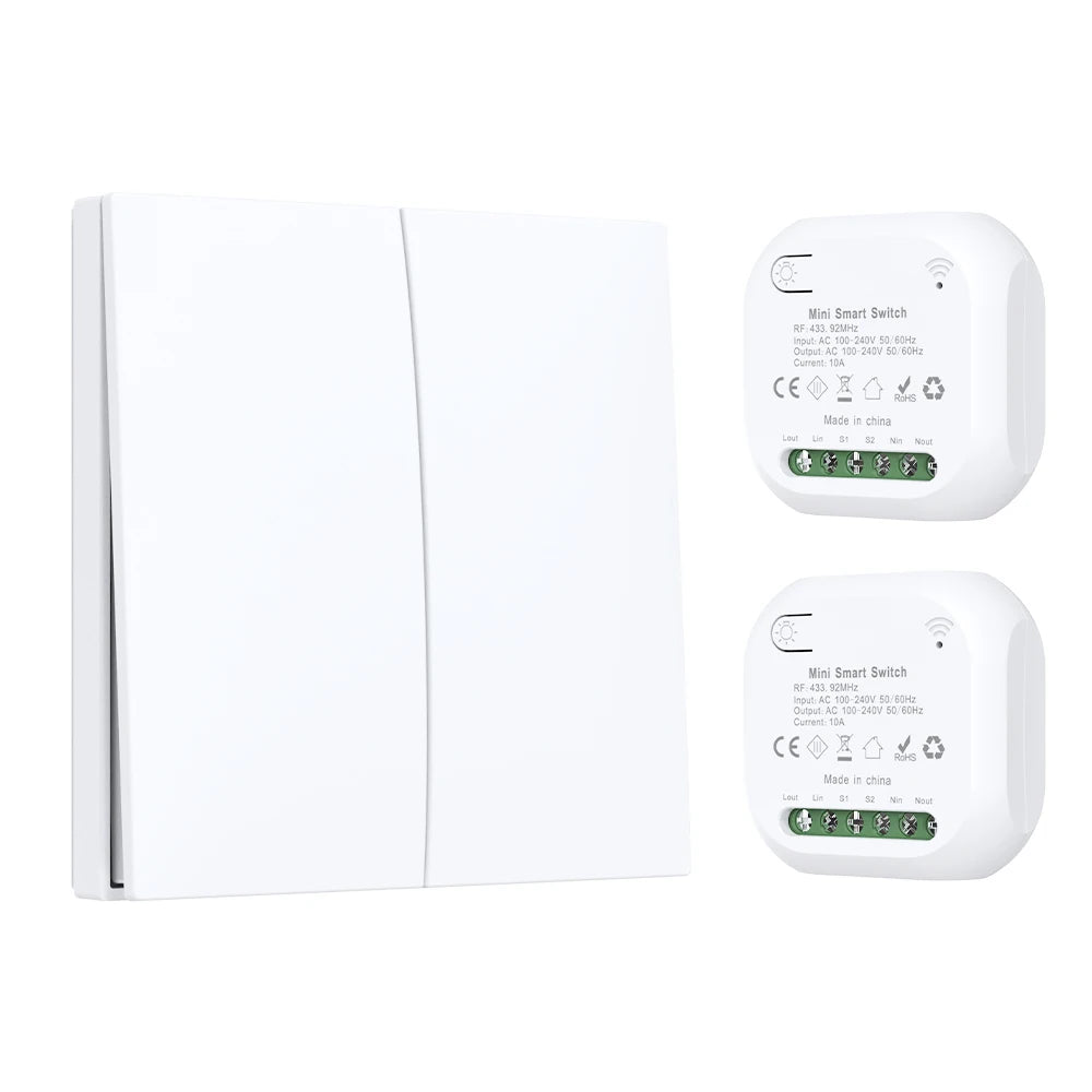New High-End No Battery Self Powered Wireless Switch 1/2/3 Gang High-Sensitivity Kinetic Switches Rf433mhz Waterproof Panel