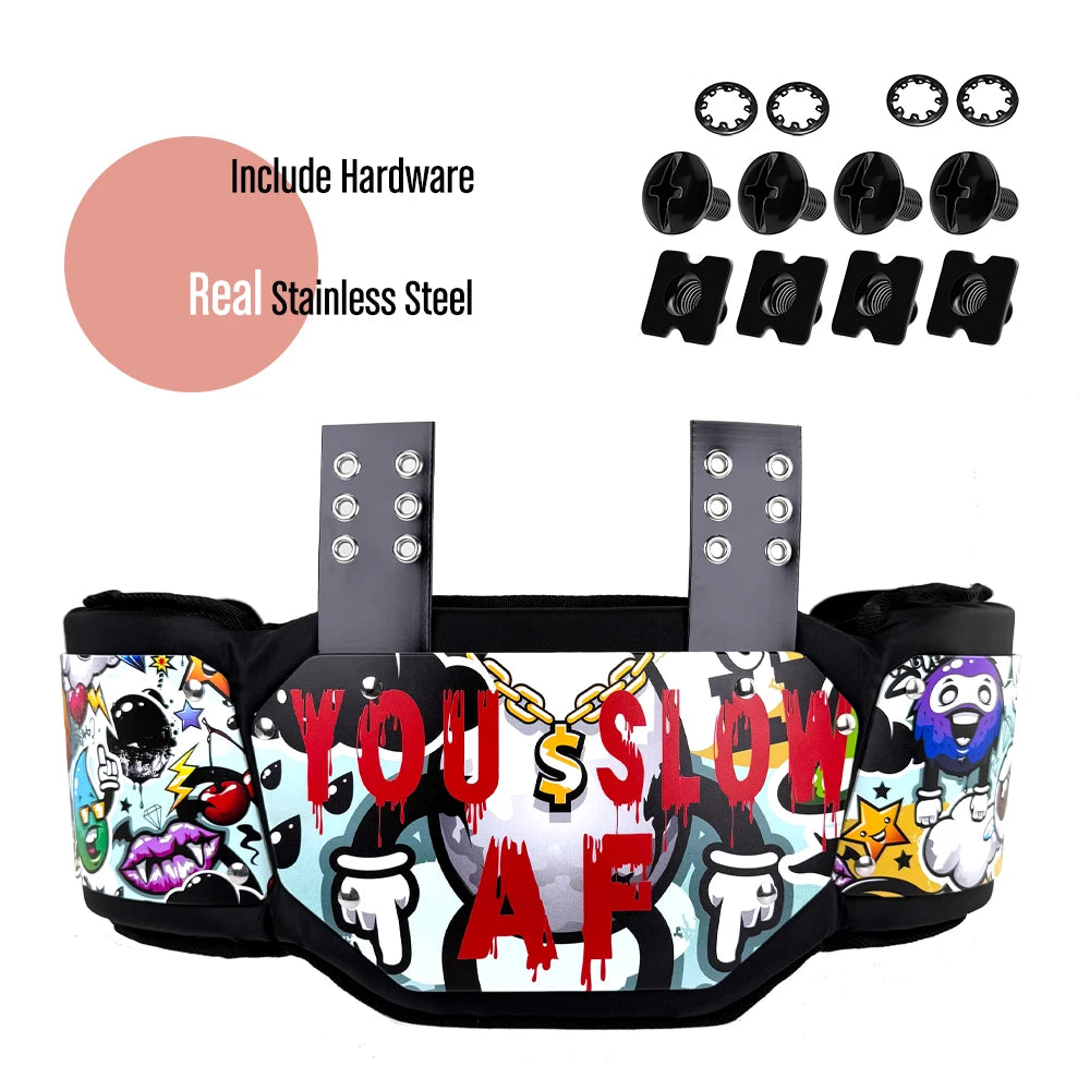 American Football QB Rib Protectors Rugby Waist Wrap Around Protector with Backplates for Adult Youth