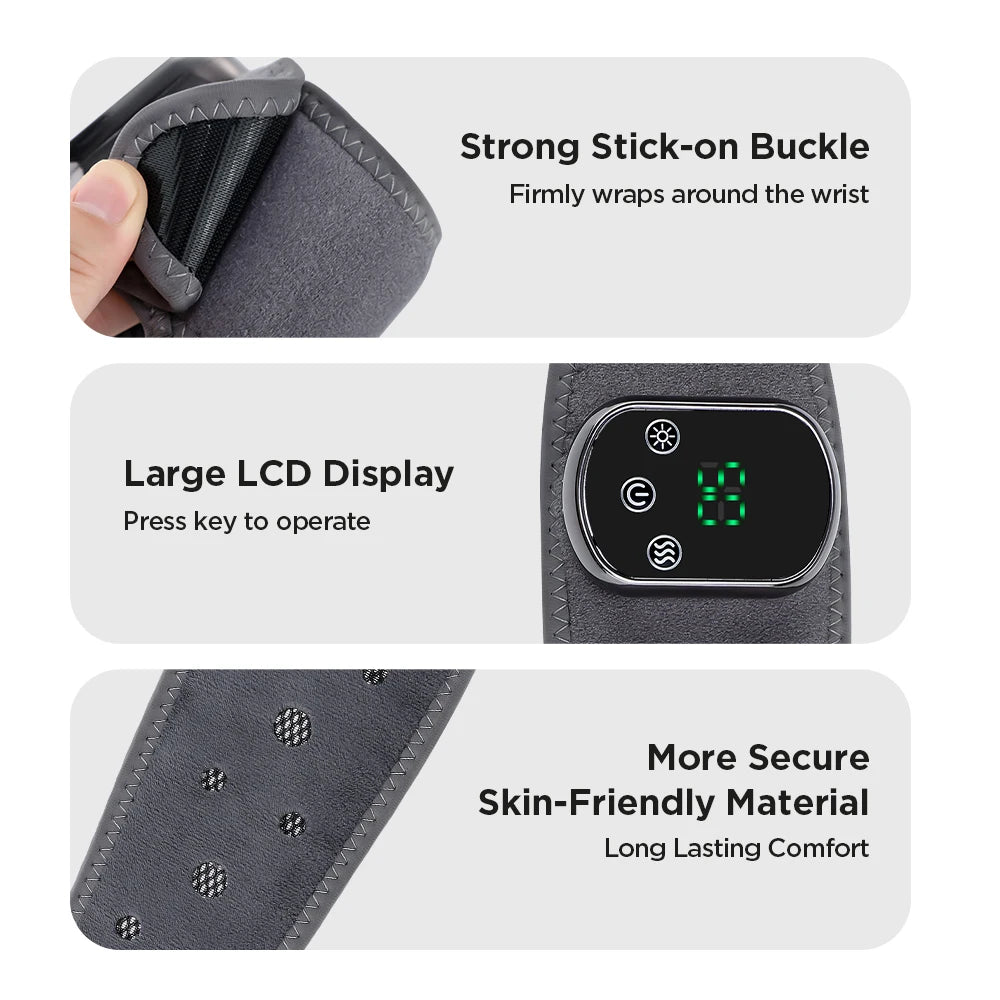 Cordless Heating Ankle Wrist Brace Vibration Massager Electric Hot Compress Massage Ankle Guard Wristband Hand Foot Protector