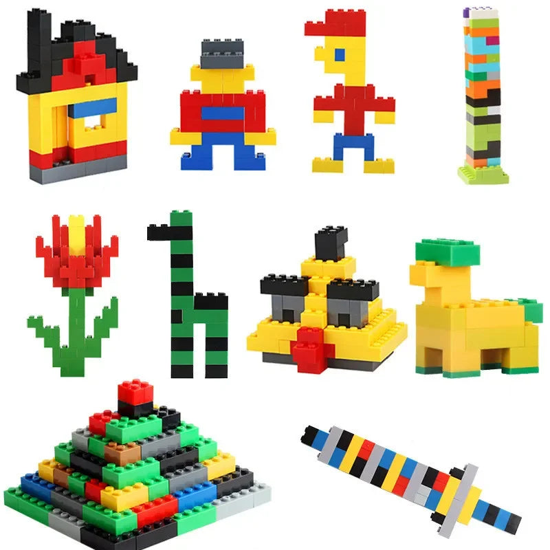 500-1000 DIY creative building blocks bulk set Urban Classic building blocks Assembled birthday gift children's educational toys