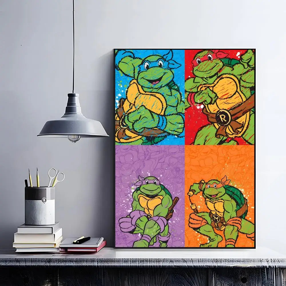 Classic Teenage Mutant Ninja Turtles Poster Posters Retro Kraft Paper Sticker DIY Room Bar Cafe Aesthetic Art Wall