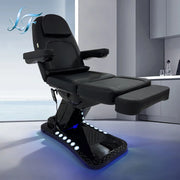 Black Electric 3 Motor Aesthetic Reclining Examination Tattoo Chair Spa Massage Table Cosmetic Facial Beauty Bed Professional