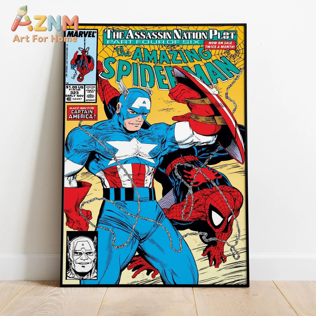 Spider Man Comic Book Covers Poster, Comics Print, Wall Art, Gift for Animation Fans