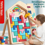 Parent-child activities of Tetris building blocks develop brain thinking and train children to think puzzles.