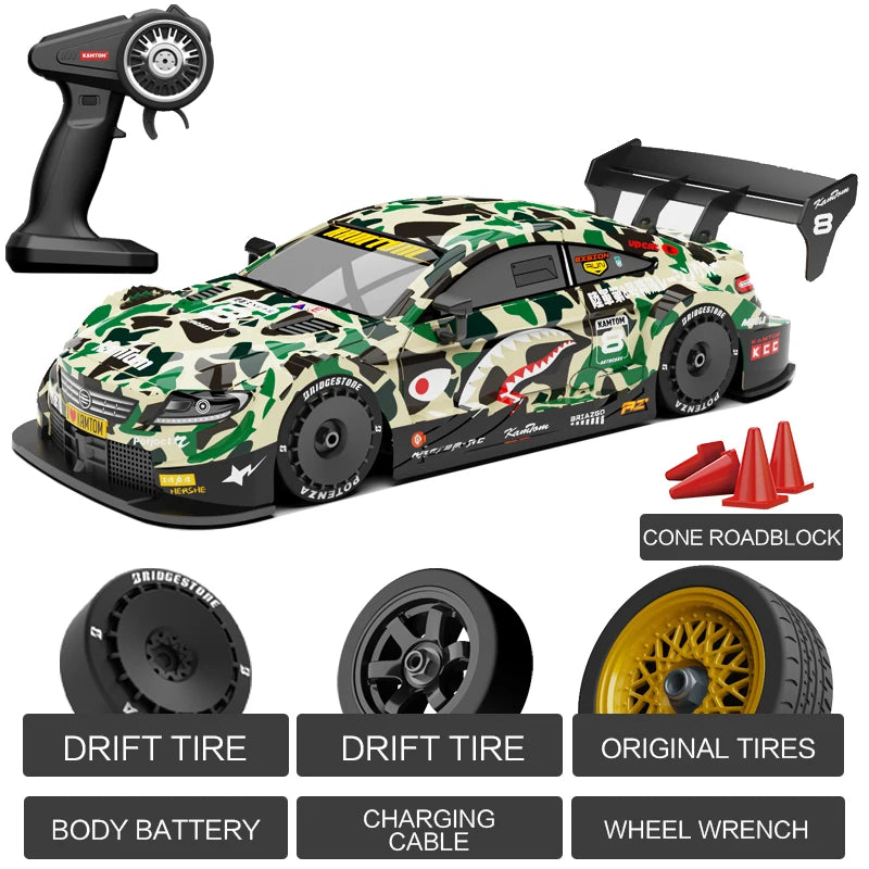 RC 4WD 2.4G Racing Car High Speed Off-Road Remote Control Drift Toys 1:16 with LED Light Race Sports Car for Boys Children Gift