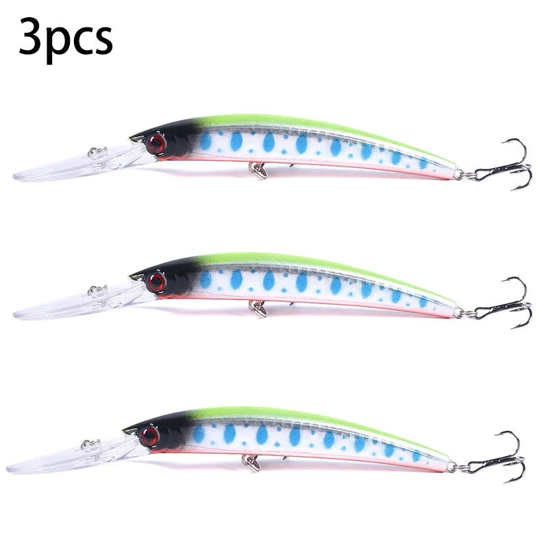 1pcs 15cm 15g  Deep Diving Jerkbait Artificial Hard Bait Fishing Wobblers Minnow Lure for Bass Pike Carp Fishing  Tackle