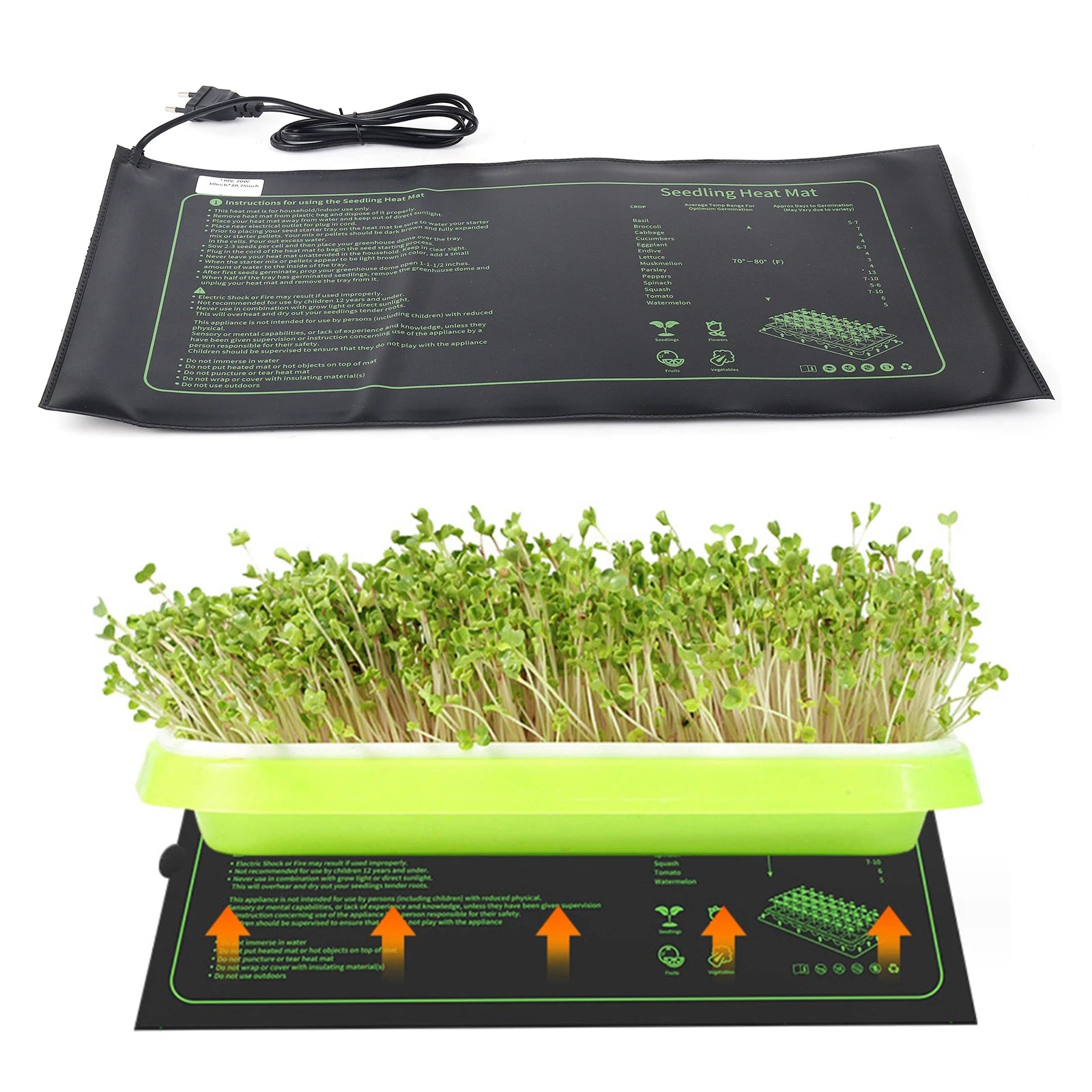Seedling Heating Pad For Seed Starting And Plant Germination Inside The Seedling Heating Pad For Hydroponics Waterproof Eu Plug