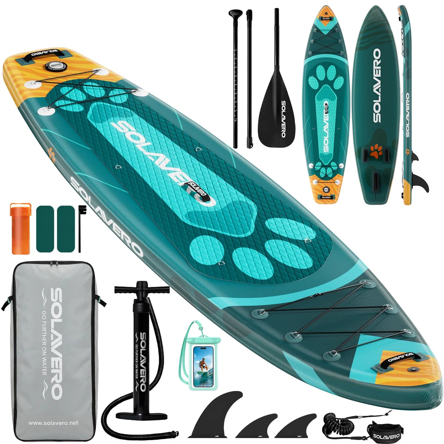 Inflatable SUP Board Complete with A Full Set of SUP Accessories, Featuring Three Removable Tail Fins and A Non-slip Deck for Adults. Available in A Wide Variety of Patterns and Designs,Suitable for A Range of Water Sports.