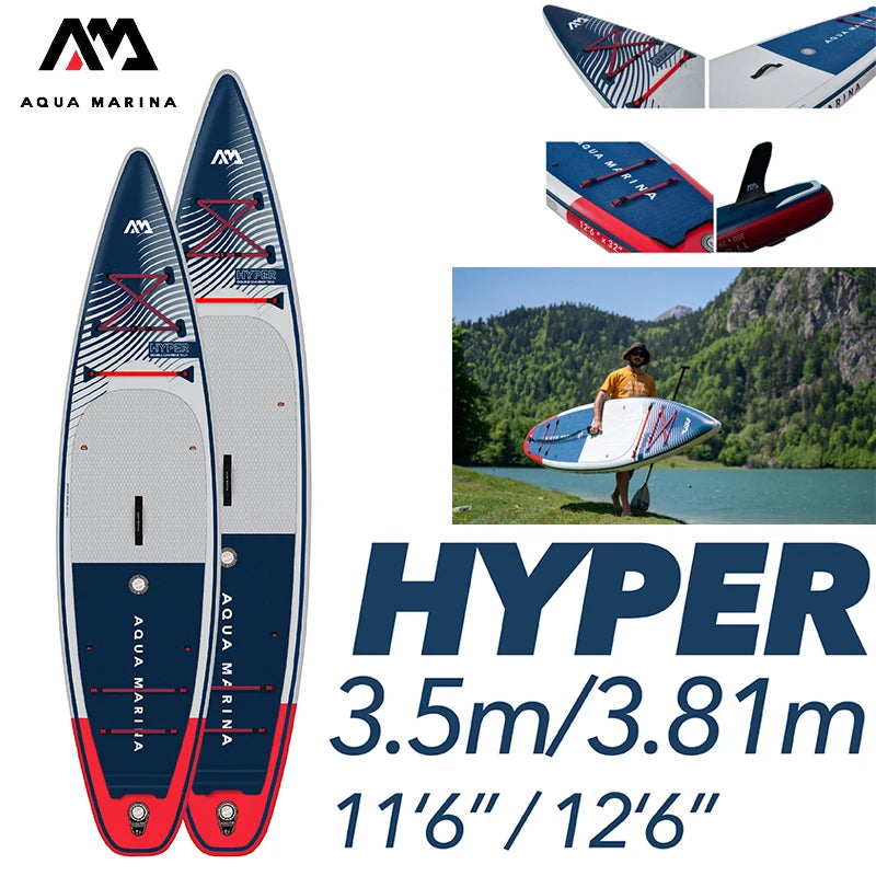 AQUA MARINA HYPER Surf Board Inflatable Stand-Up Inflatable Surfboard Water Sports SUP Board Longboard Boat Dinghy Raft 350cm