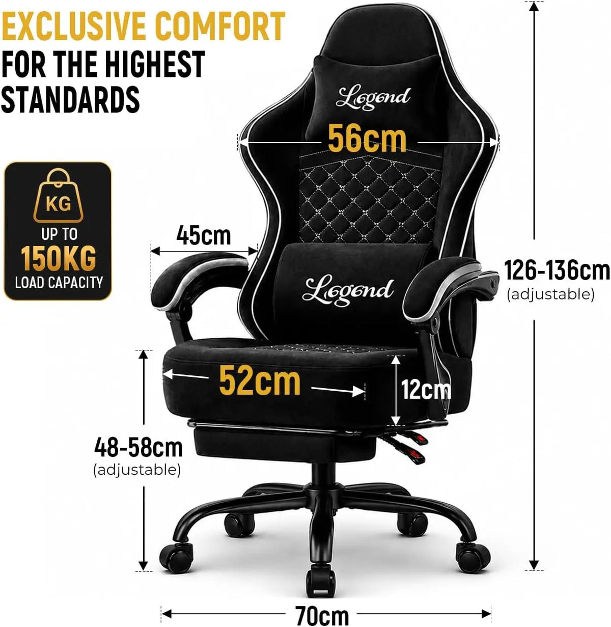 Gaming Chair for Adults with Footrest, Ergonomic Computer Chair, 330 lb