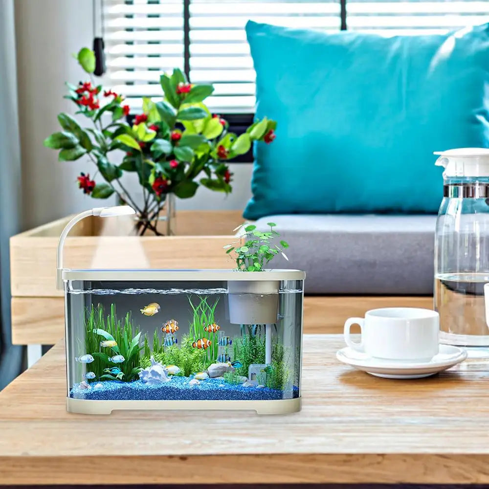 Aquarium Kit Betta Fish Tank For Beginners Desktop Beginner Aquarium Small Household Fish Bowl For Aquatic Animals Betta Turtle