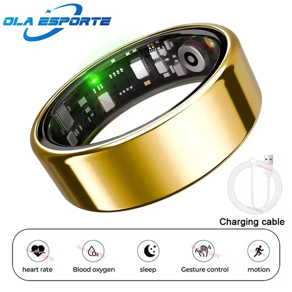 2026 Smart Ring Blood Pressure Heart Rate Sleep Monitoring Smartring & 5ATM Waterproof Multi-sport Mode Smartring Man Women HT30