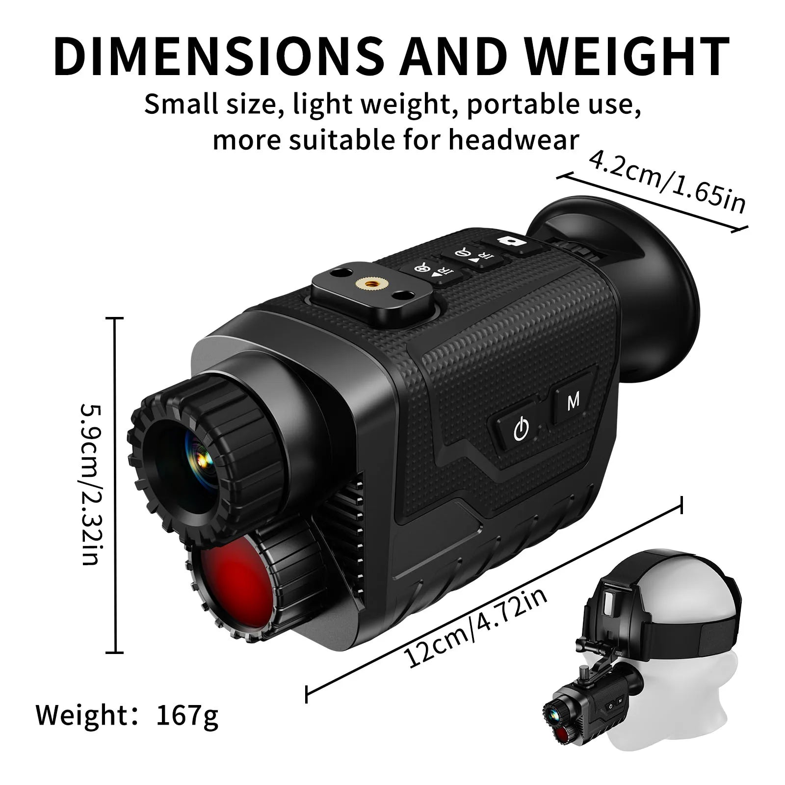 8260 Night Vision Monocular Small Compact Mini 4K Infrared NVG Goggles for 100% Darkness 400 Meters 8X Digital Zoom HD Head Mounted Digital Hands-free Flip-up Rechargeable Night Vision Monocular