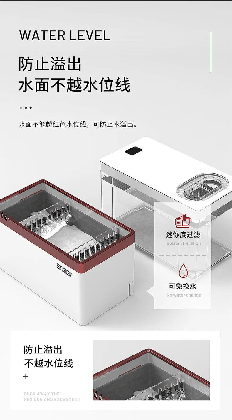 2026 mini fish tank Self circulating fish tank with charging filter desktop living room household water free ecological aquarium