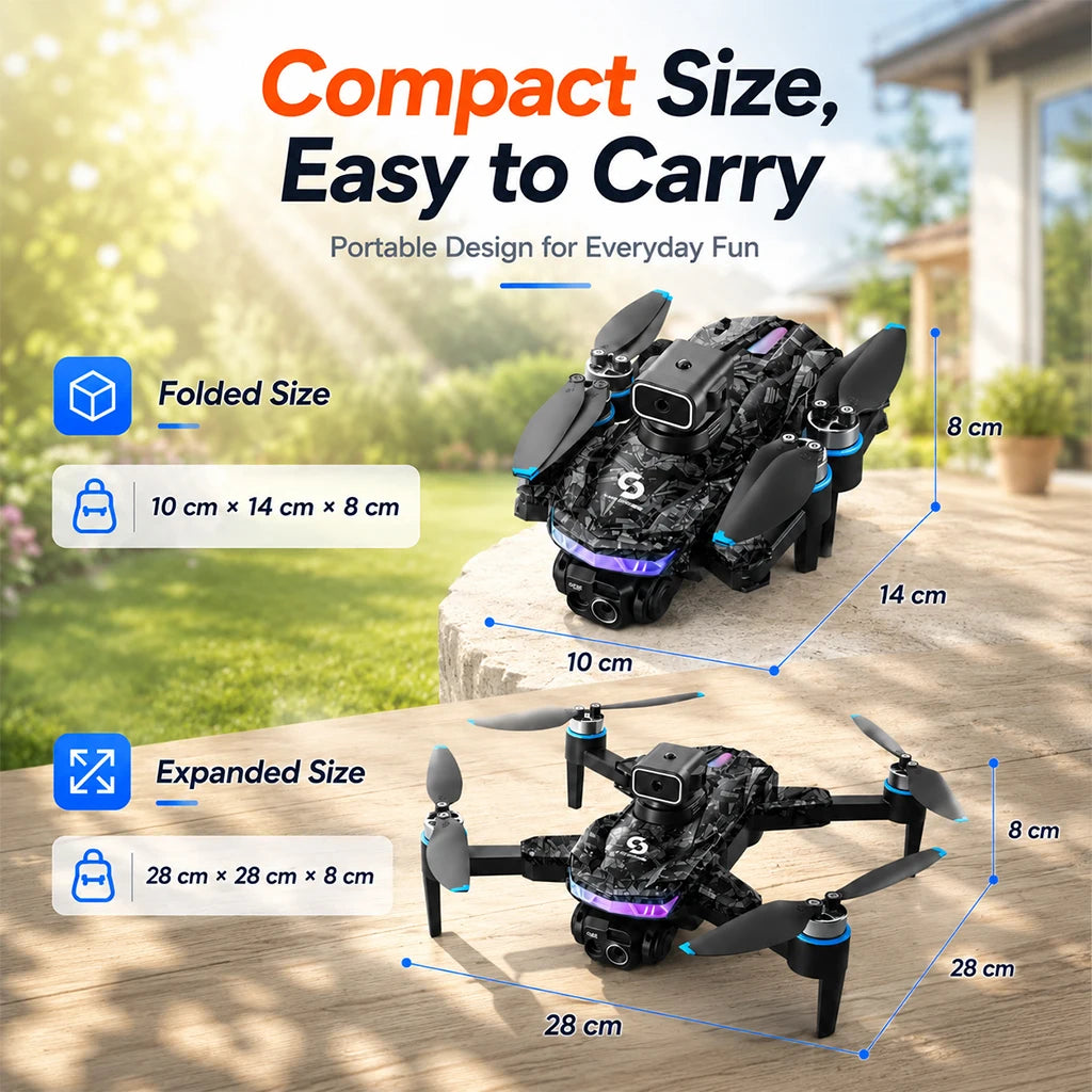RC Drone Brushless Motor Low Noise Operation 360° Flip Dual HD Camera Smart Obstacle Avoidance Wifi 2.4G Screen Controller Drone Toy