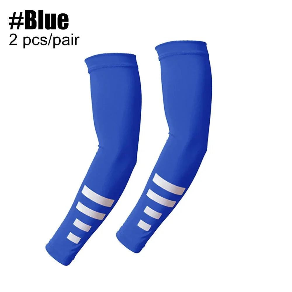 1Pair UV Sun Protection Arm Sleeves for Men Women Reflective Cooling Compression Sleeves Golf Outdoor Sports