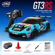 1:43 Scale 4WD RC Drift Car PO4302 2.4GHz Remote Control Racing Car  15KM/H with 8-Color LED Light 30min Play Time Gift Toy for