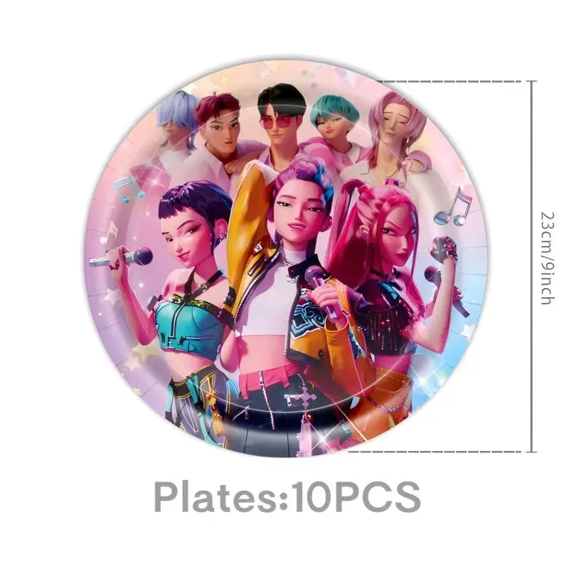Happy Birthday Party Decoration Character Anime Tableware Plate Cup Balloon Set Banner Backdrop Gift Bag Keychain Party Supplies