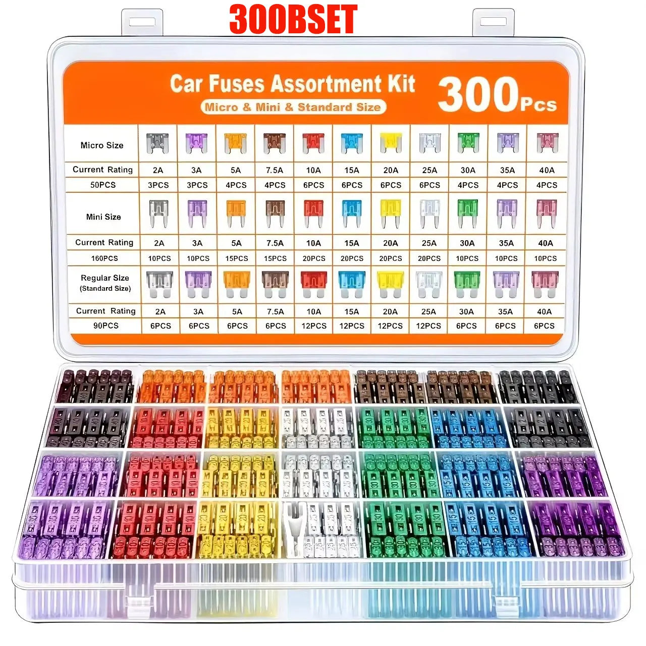 100pcs Standard Car Fuses 2A 3A 5A 7.5A 10A 15A 20A 25A 30A 35A Free Matching Choice Car Fuses Blade Fuses for RV/Truck/SUV