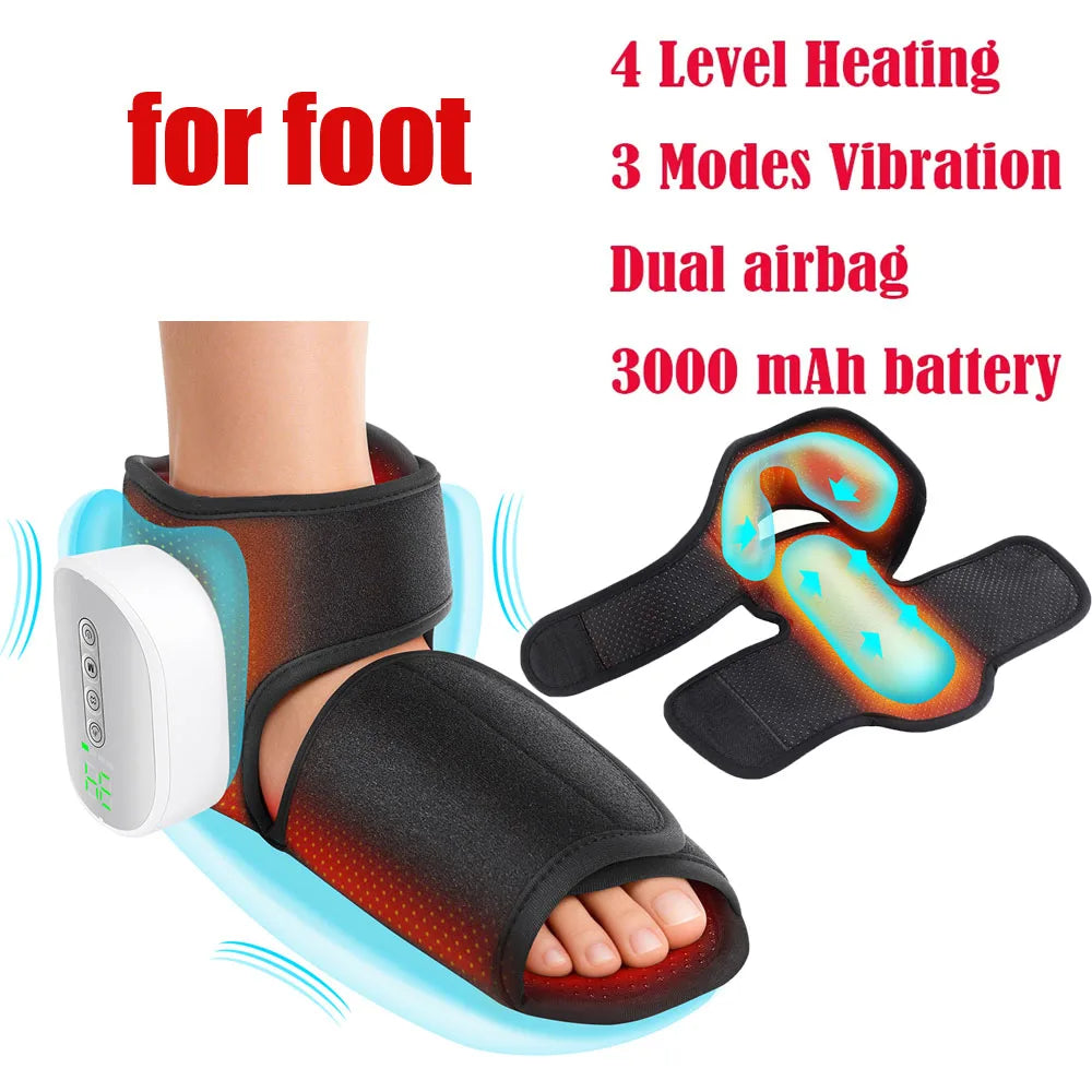 Cordless Electric Heating Foot&Ankle Massager with Airbag Kneading Relaxation Lifting Hot Compress Portable Foot Ankle Brace
